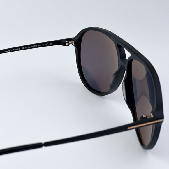 Tom Ford Women Shiny Black Smoke Pilot BRAND NEW Sunglasses SAMSON-02 FT0909/S - Picture 8 of 13